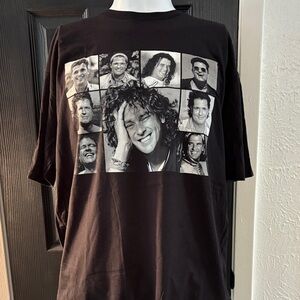 Men's Black Graphic Tee with Iconic Faces
